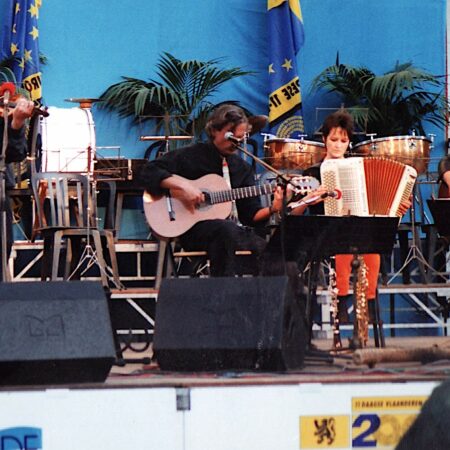 OOSTENDE, 11 JULI 1996, Yves Bondue, Dirk Van Esbroeck, Christel Borghlevens en Guido Desimpelaere, oostende, 11 juli 1996