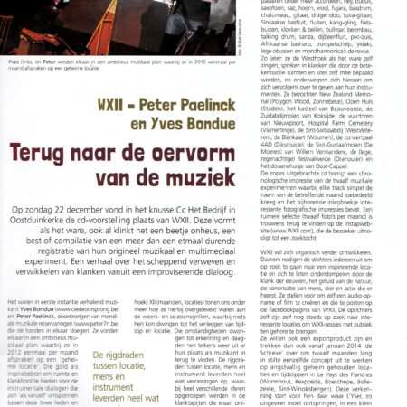 WXII, WXII in muziekmagazine Folk, Muziekmozaïek, 2014